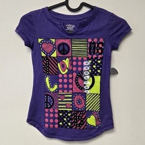 BCG Peace Love T-shirt Purple XS (6 / 6X)